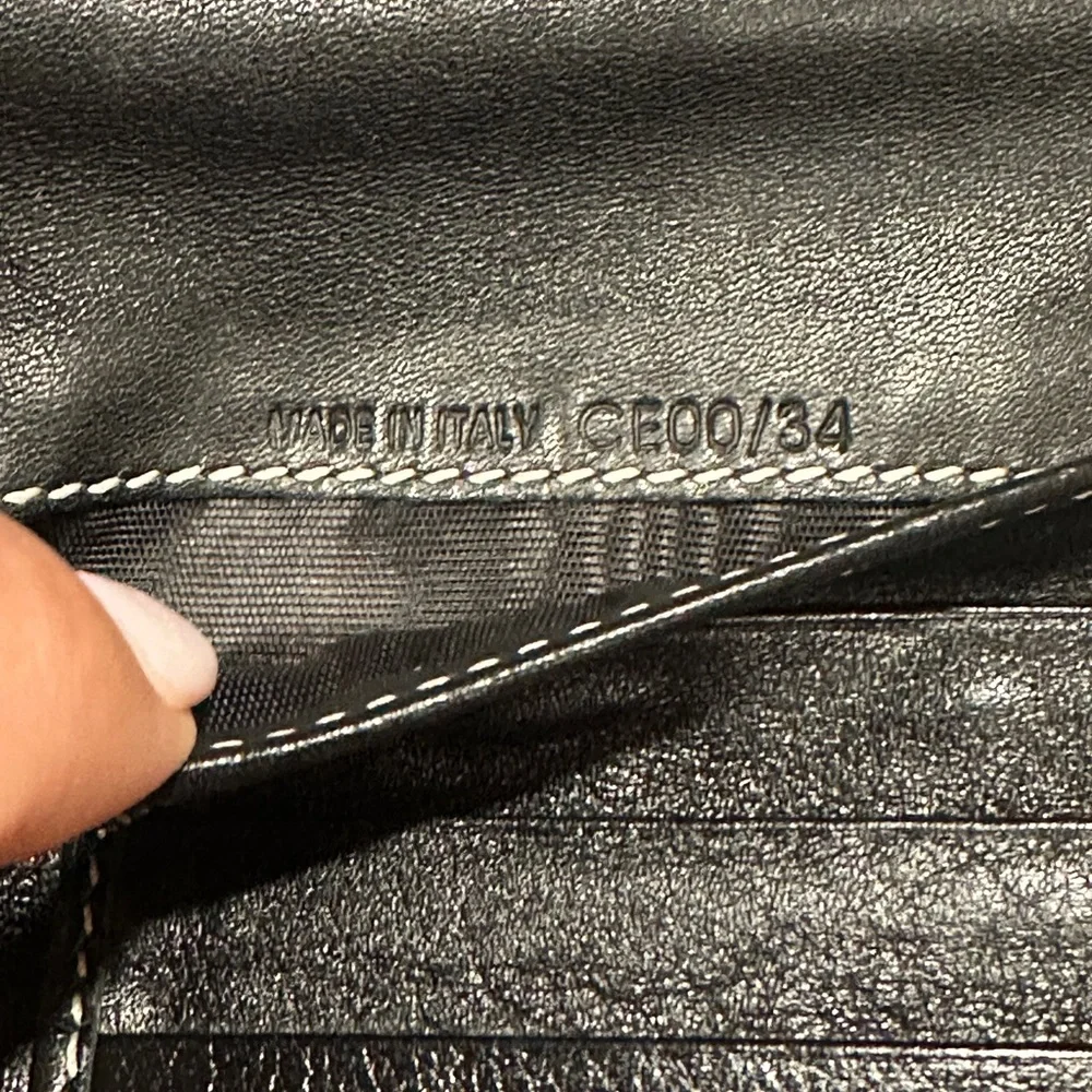 Vintage Celine Triomphe Monogram Wallet Black Grey Canvas Compact Clutch - Picture 12 of 12